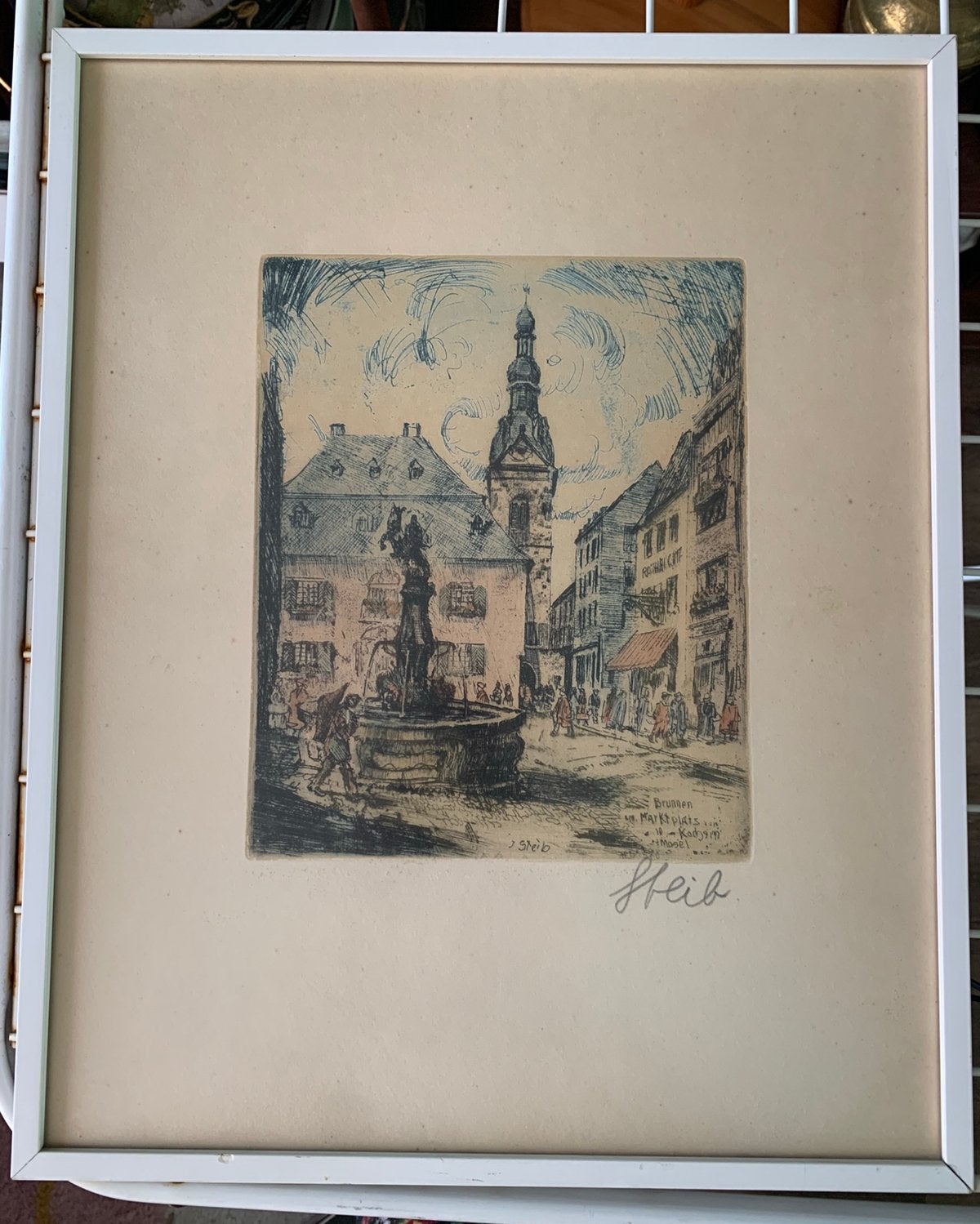 Originele ets Josef Steib (1893 -1957), Ophalen of Verzenden