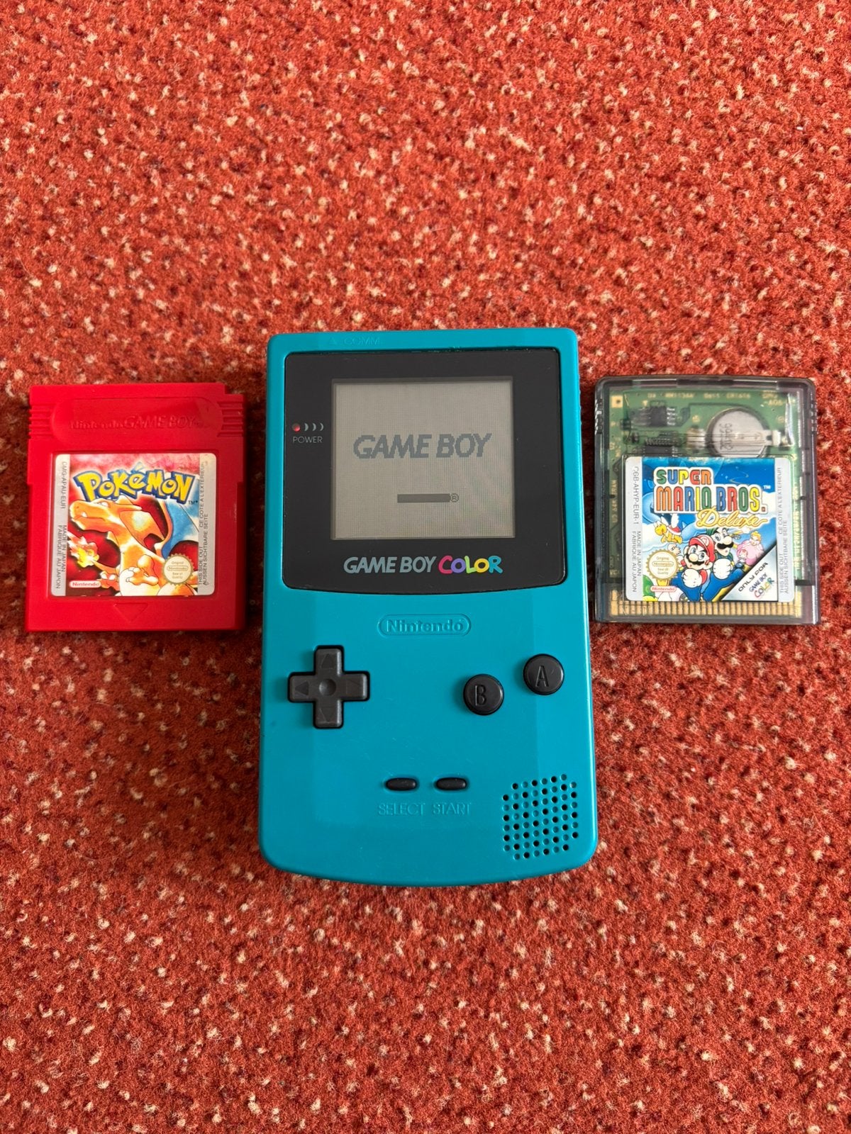 Nintendo Gameboy Color met Pokemon en Mario, Ophalen of Verzenden, Zo goed als nieuw, Game Boy Color