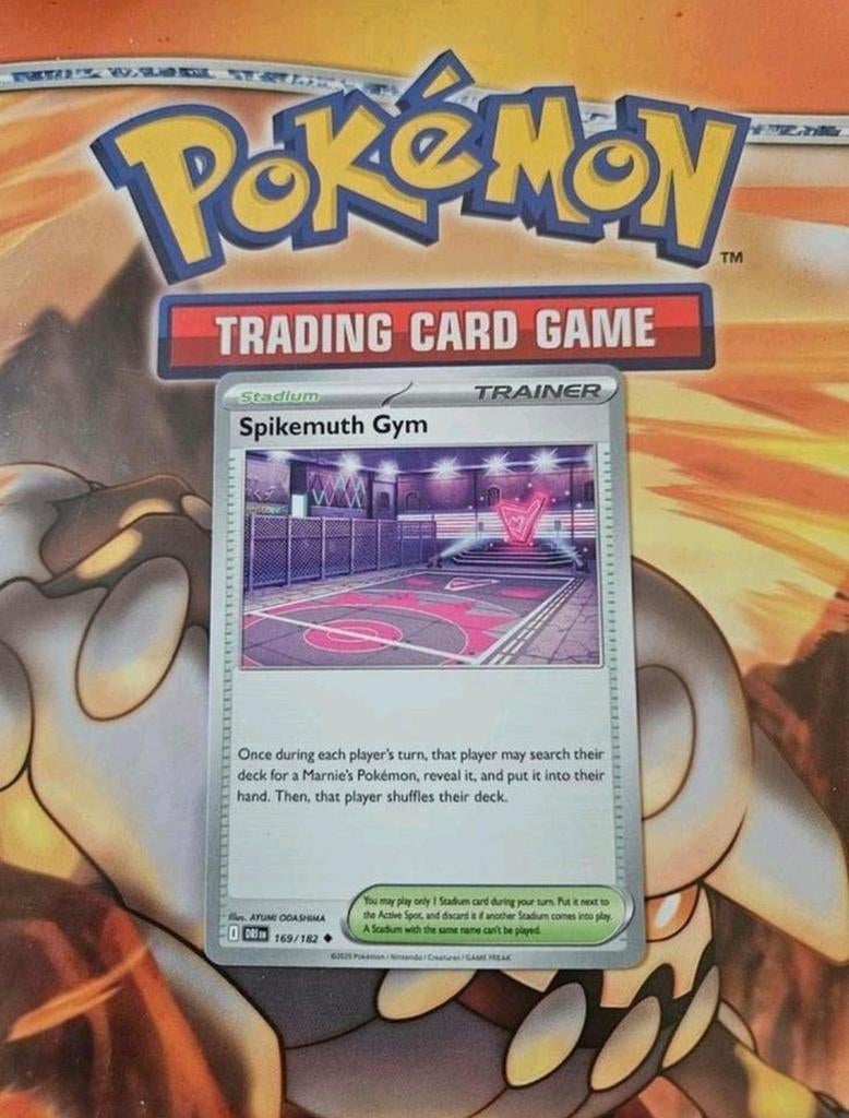 Spikemuth gym 169/182 Destined Rivals pokemon kaart nm, Ophalen of Verzenden, Zo goed als nieuw, Losse kaart