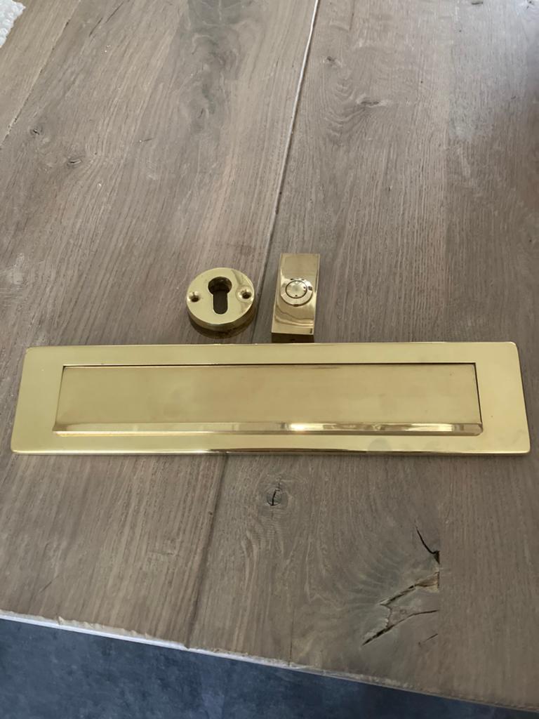 Deurbeslag messing., Huis en Inrichting, Deurbellen, Ophalen, Gebruikt