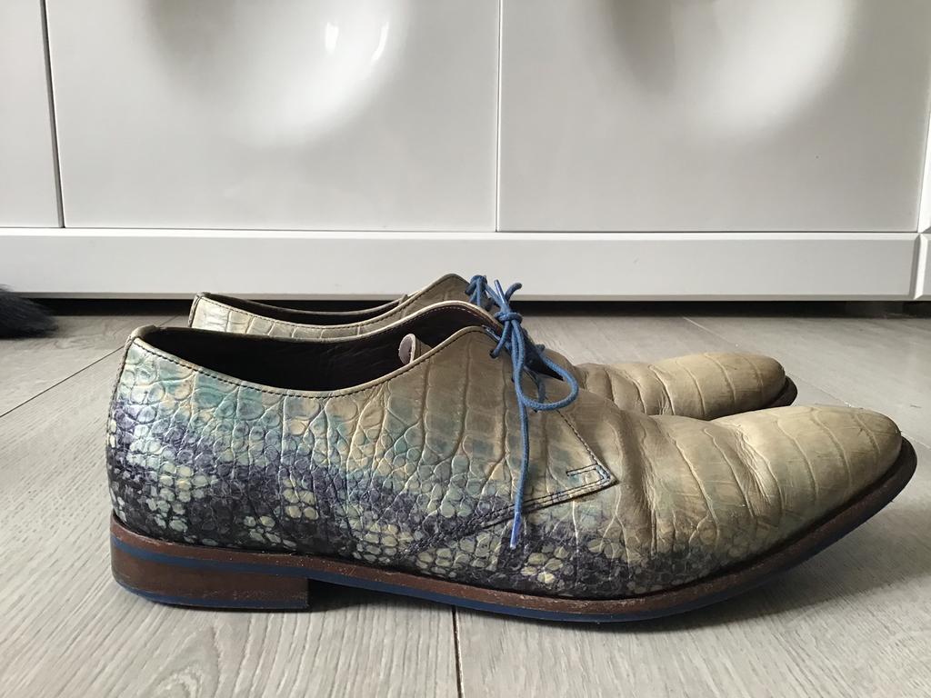 Mooie Floris van Bommel Derby veterschoenen mt 44 2/3 UK 10, Kleding | Heren, Schoenen, Gedragen, Veterschoenen, Blauw, Ophalen of Verzenden