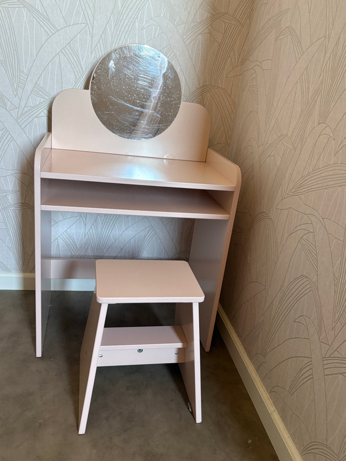 Petit Amelie Kaptafel met krukje - Roze, Ophalen, Minder dan 50 cm, Gebruikt, Minder dan 100 cm