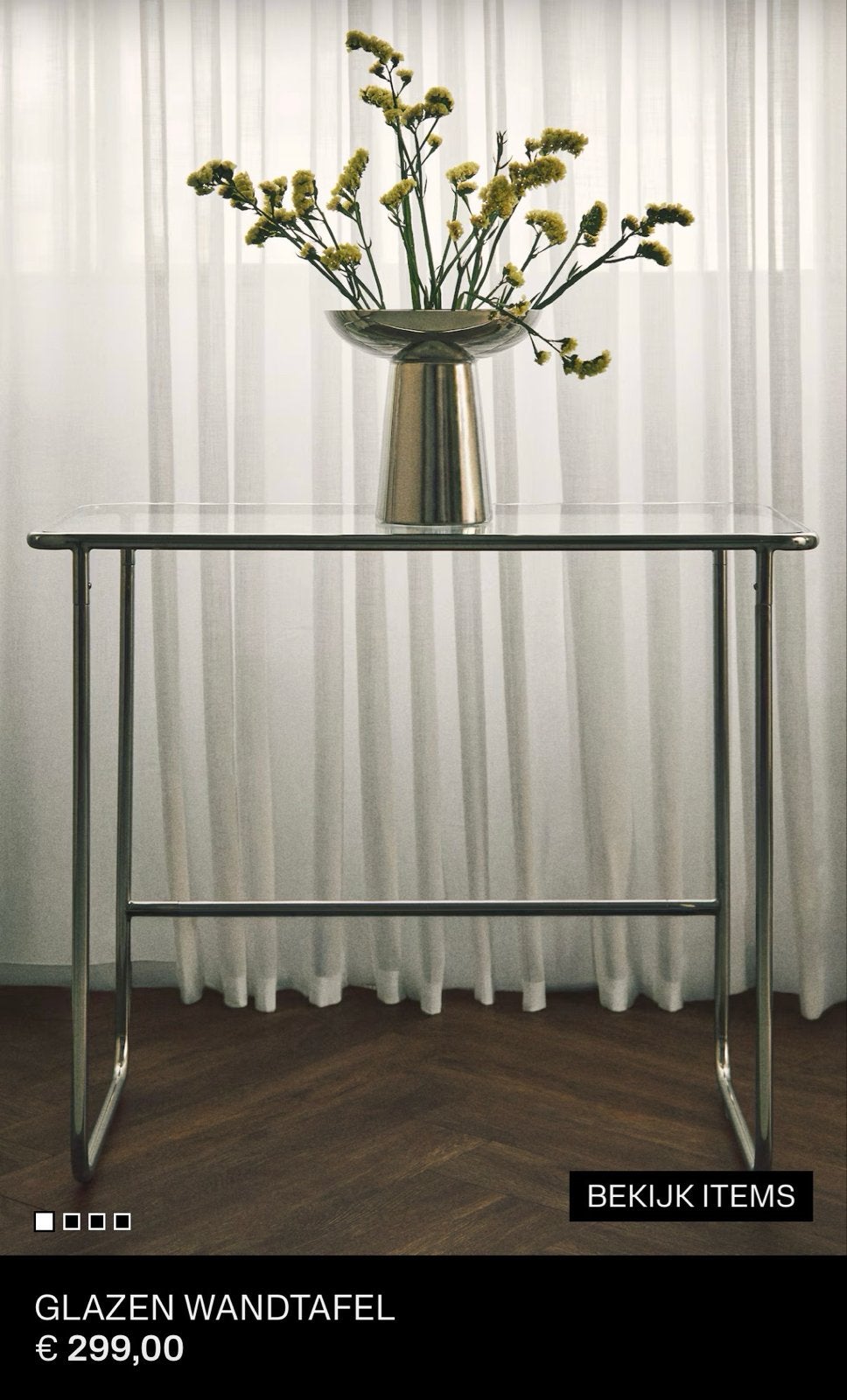 H&M Home glazen wandtafel, Ophalen, 100 tot 150 cm, Tot twee personen, Minder dan 50 cm