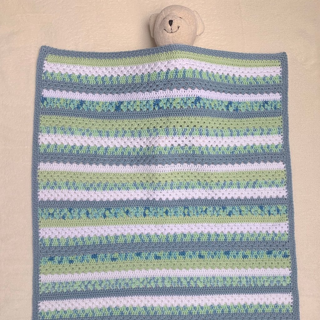 Gehaakt dekentje, nieuw en handgemaakt, Nieuw, Ophalen of Verzenden, 81 cm, Blauw