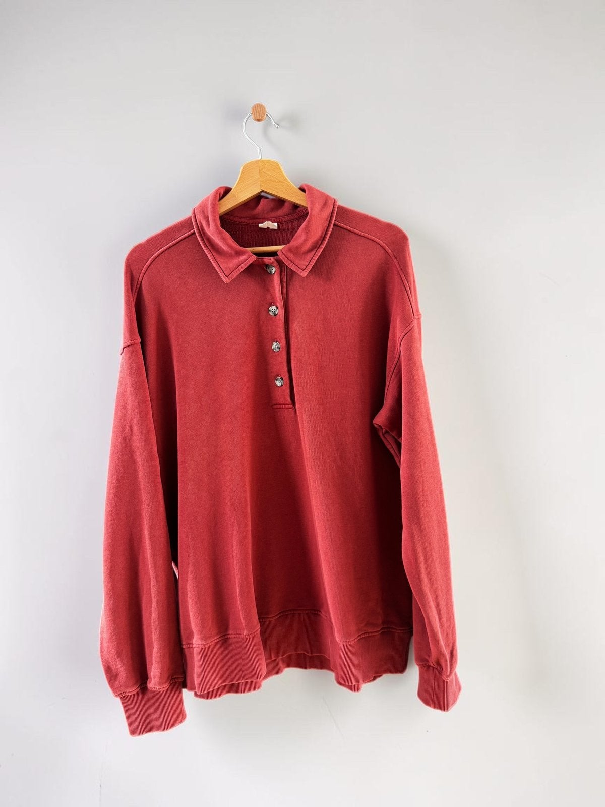 Arket oversized polo sweatshirt sweater M medium 38 ook L XL, Ophalen of Verzenden, Zo goed als nieuw, Maat 38/40 (M), Rood