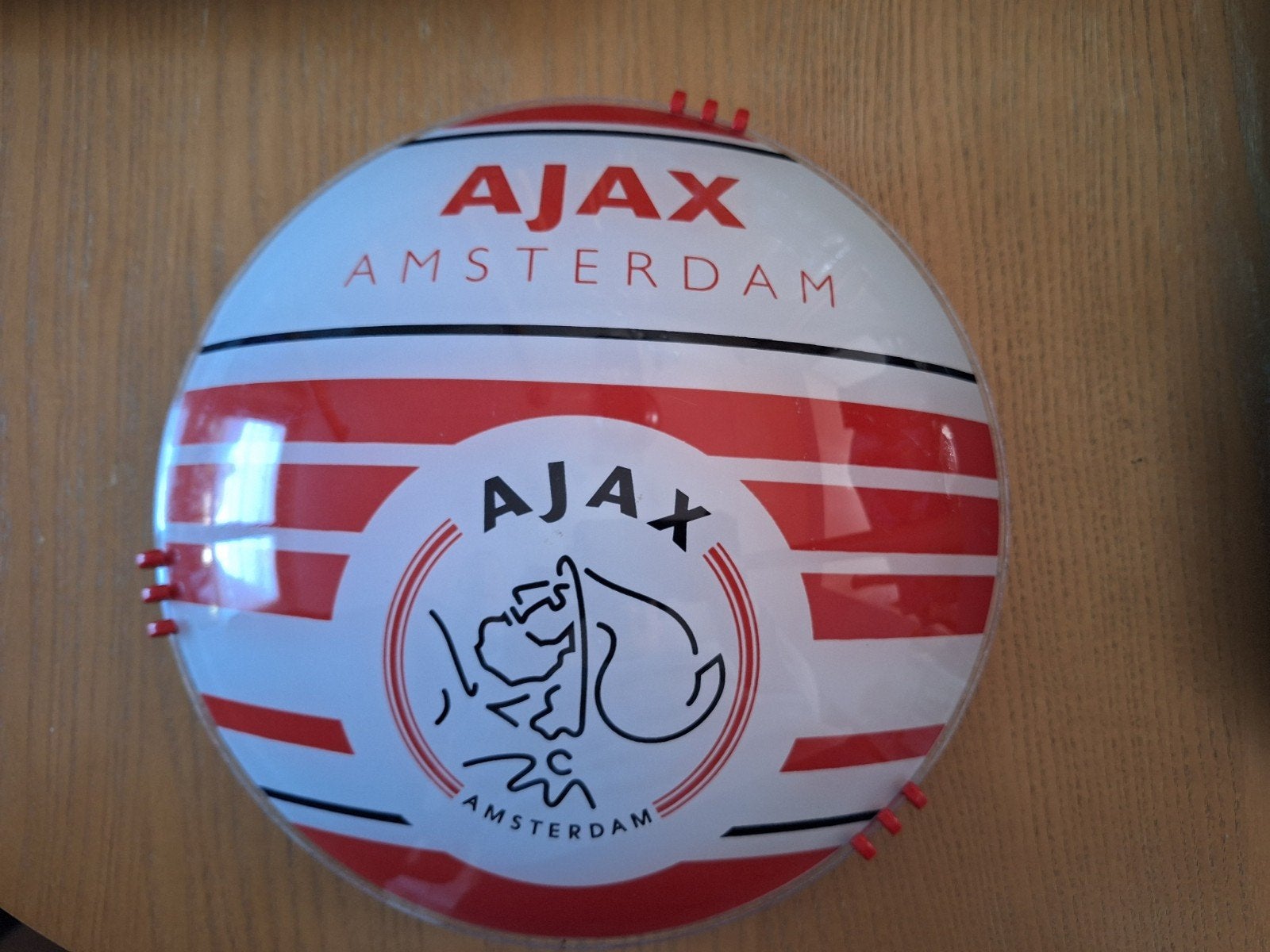 Ajax glazen lampekap, Huis en Inrichting, Gebruikt, Meerkleurig, Rond, Ophalen of Verzenden