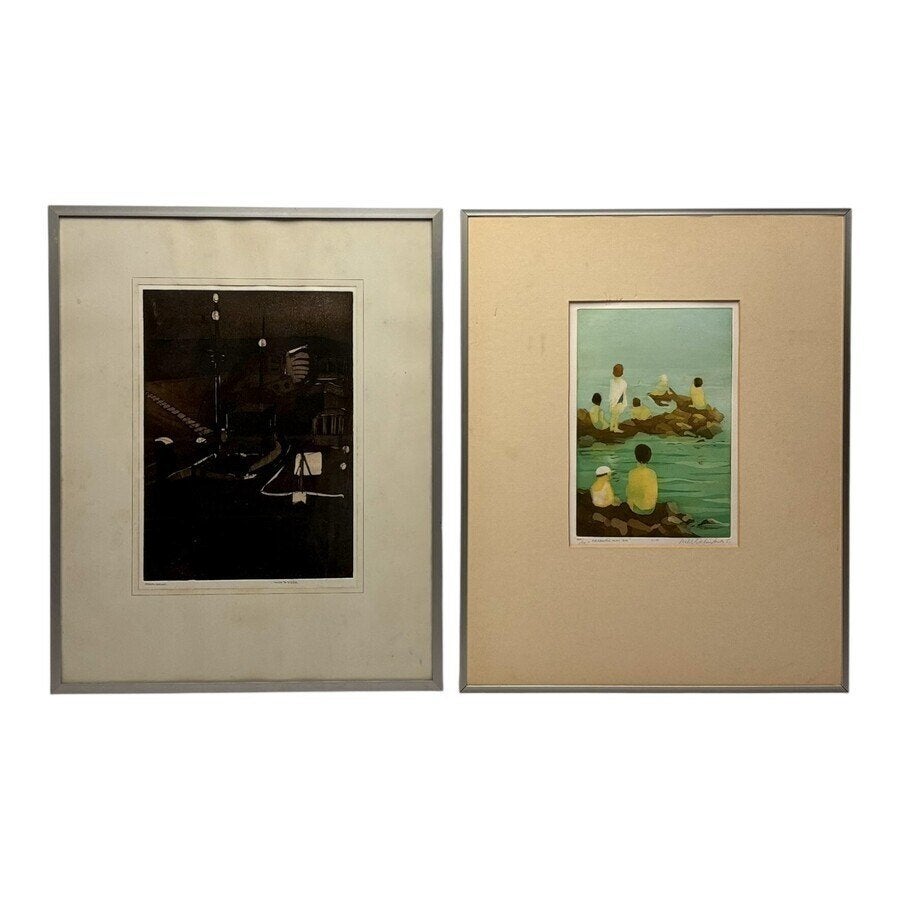 Wim van der Veer (1939) en Willy Belinfante (1922-2014), Ophalen of Verzenden, Ets, Ingelijst