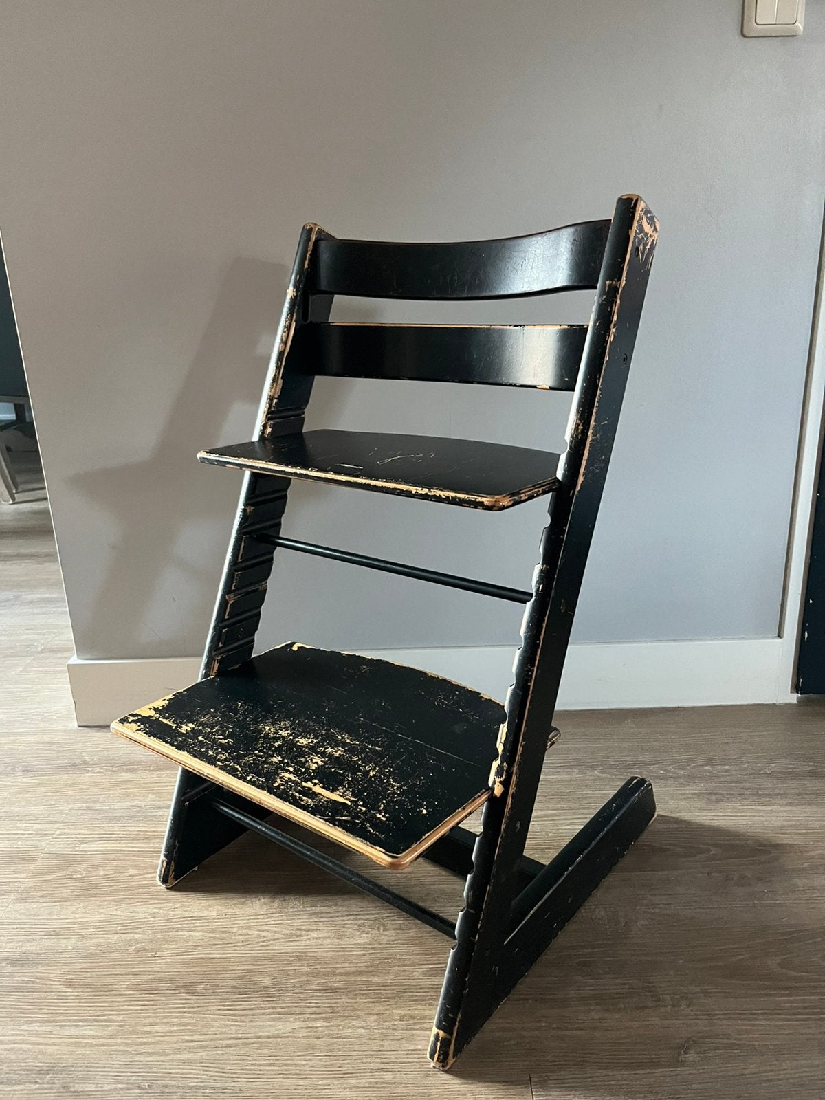 Stokke Tripp Trapp zwart nieuw model, Kinderen en Baby's, Kinderstoelen, Ophalen, Gebruikt, Meegroeistoel, Aanschuifbaar
