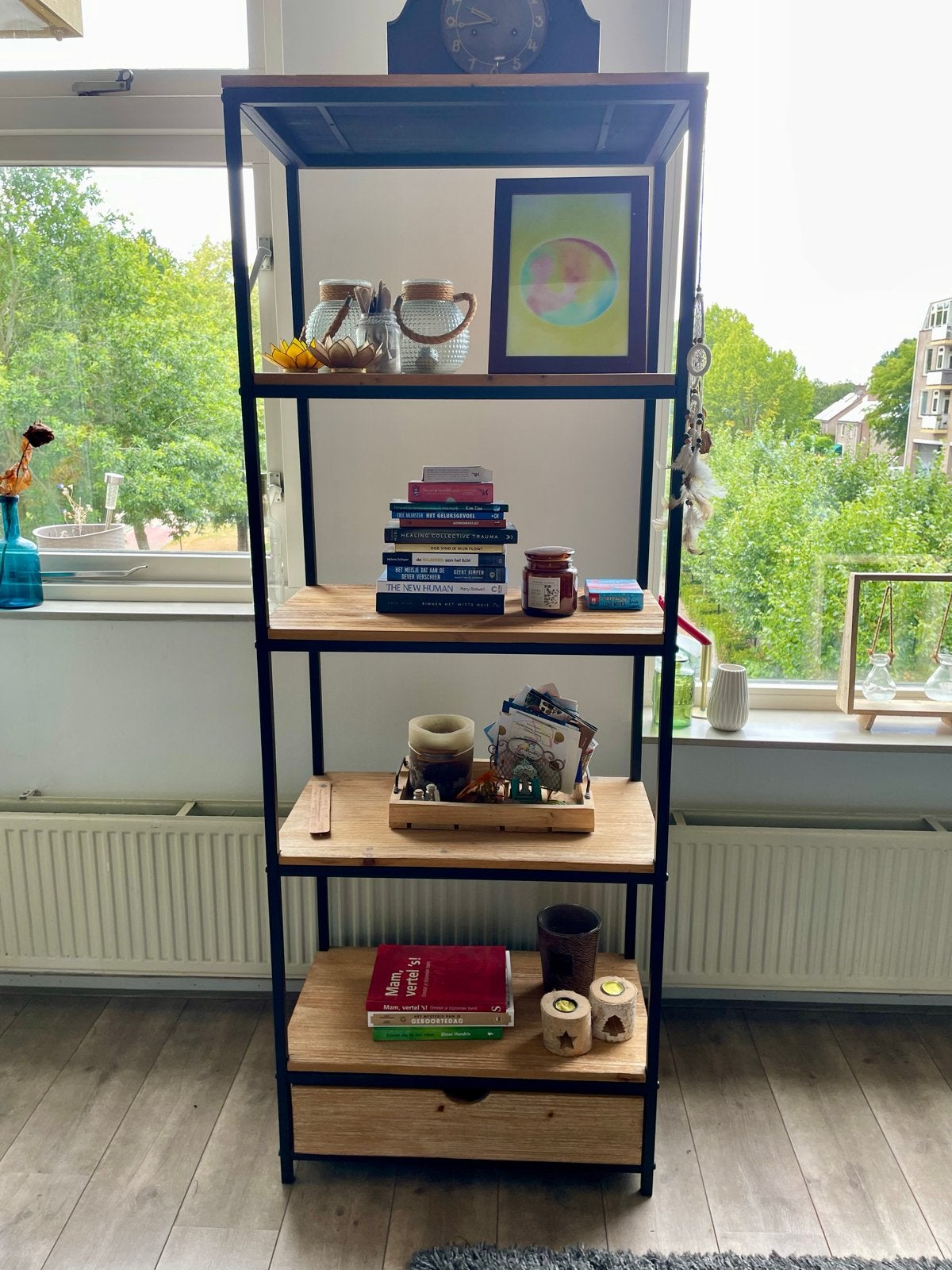 Industriële Boekenkast met lade, Huis en Inrichting, 200 cm of meer, 50 tot 100 cm, Zo goed als nieuw, Met lade(s)