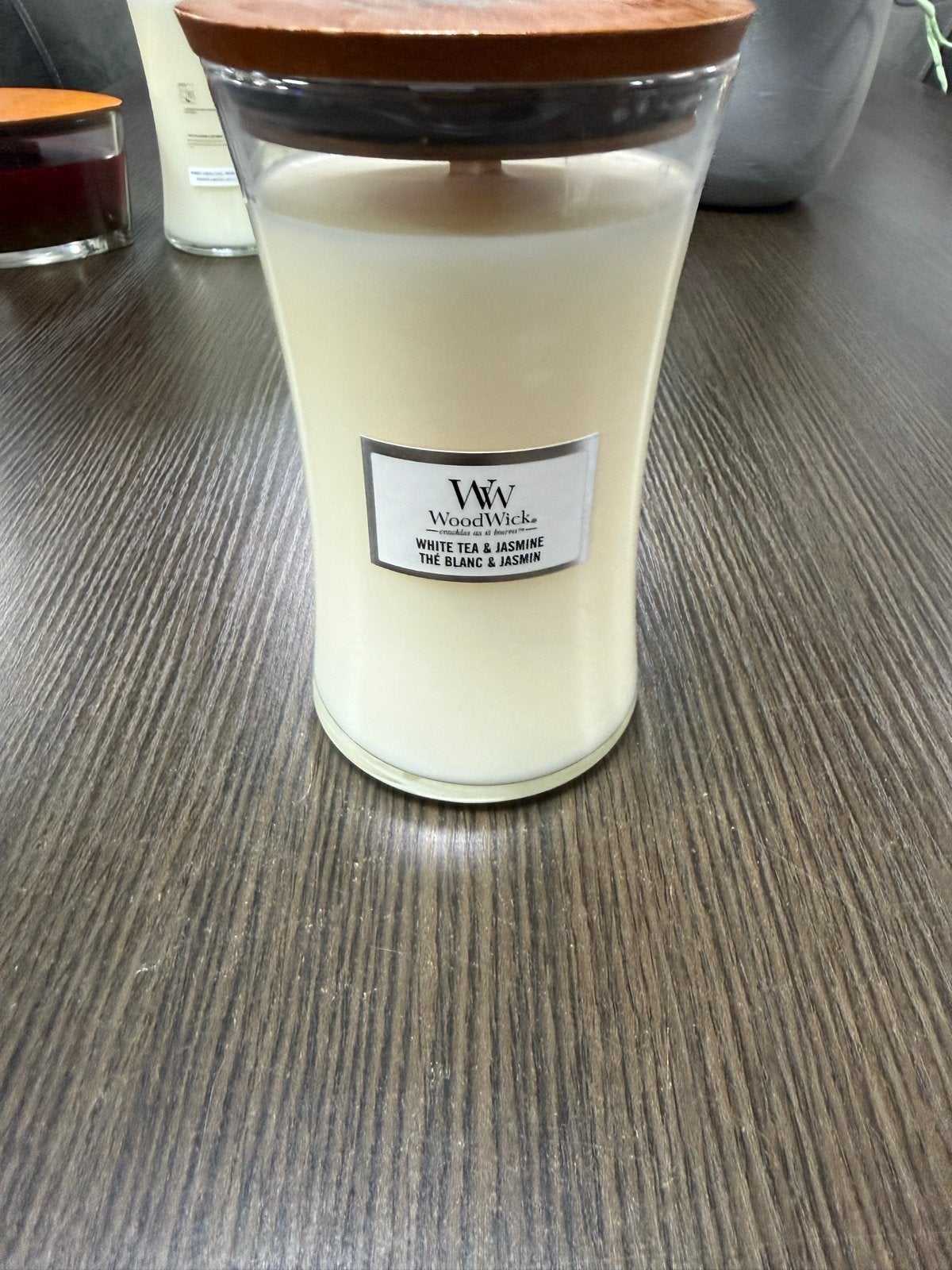 Nieuwe Woodwick Kaars Large - White Tea & Jasmine, Verzenden, Woodwick, Kaars, Was