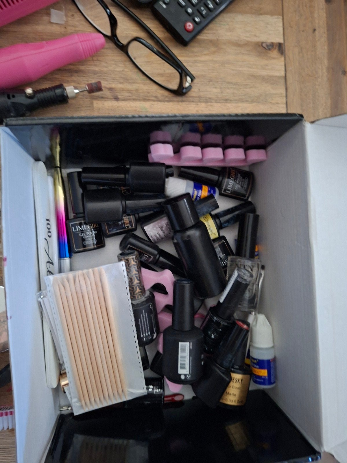 nagelzet set, Sieraden, Tassen en Uiterlijk, Uiterlijk | Cosmetica en Make-up, Ophalen, Zo goed als nieuw, Handen en Nagels
