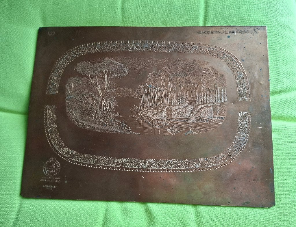 Koperen etsplaat Royal Sphinx Maastricht Old England, Antiek en Kunst, Antiek | Servies los, Ophalen of Verzenden