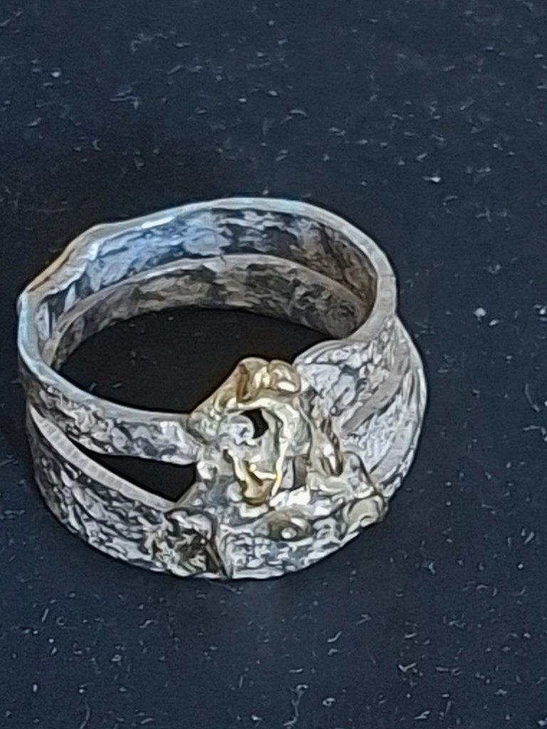 Ring zilver/goud, Ophalen, 18 tot 19, Zo goed als nieuw, Dame of Heer