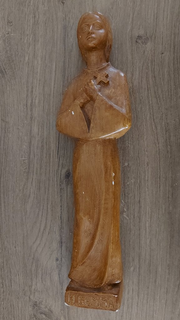 Mooi gipsen heiligenbeeld H. Gemma (Patrones van Sittard), Ophalen