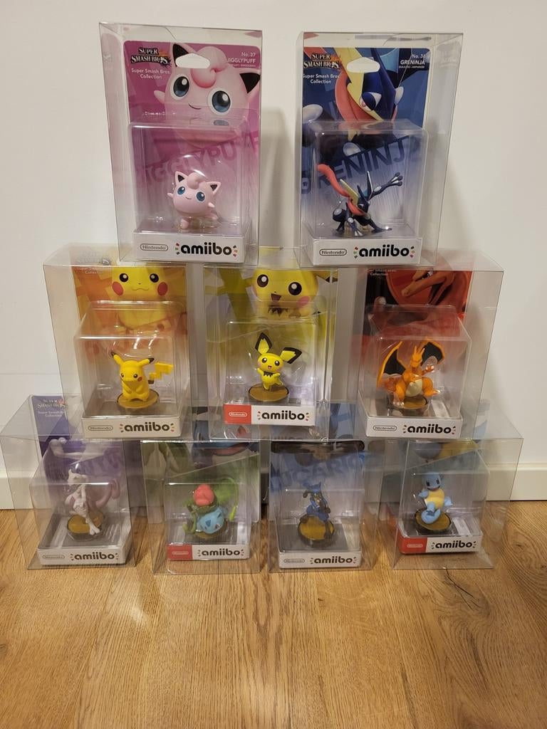 Amiibo 9 stuks pokemon pikachu,charizard,squirtle,ivysaur,lu, Spelcomputers en Games, Games | Overige, Nieuw, 1 speler, Vanaf 3 jaar