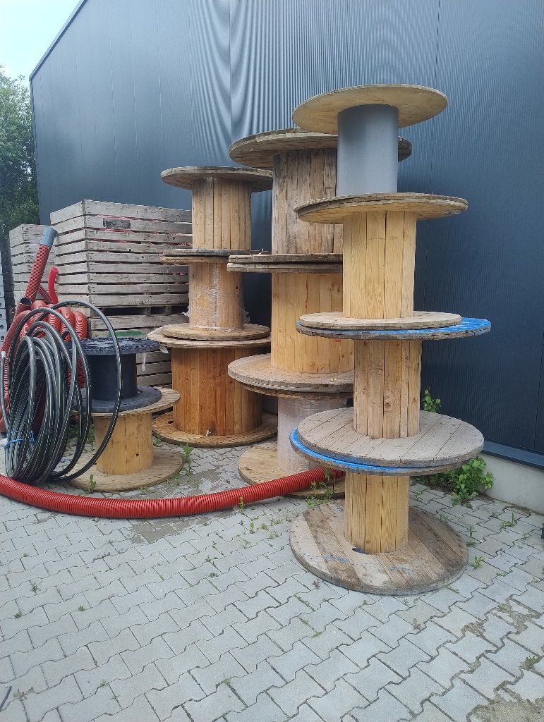 Houten haspels, Ophalen, Zo goed als nieuw, Rond, Hout