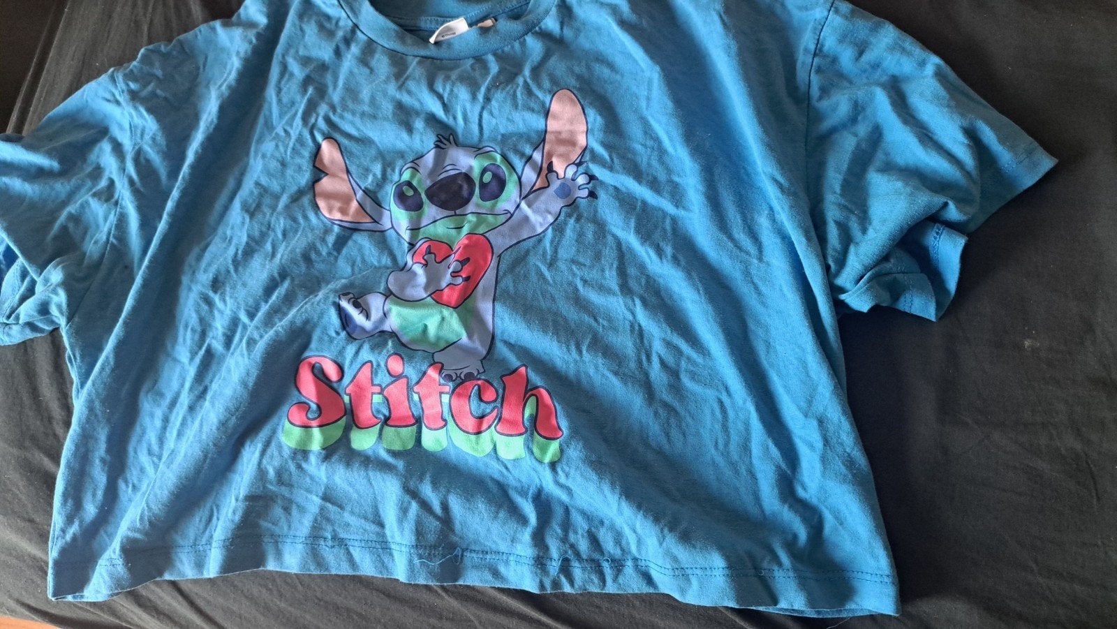 Blauw Stitch T-shirt - Maat M, Kleding | Dames, T-shirts, Disney, Blauw, Korte mouw, Gedragen
