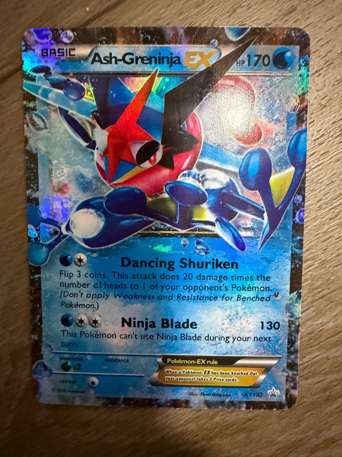 Ash-Greninja EX Pokémon Kaart XY133 Foil, Ophalen of Verzenden, Zo goed als nieuw, Losse kaart, Foil