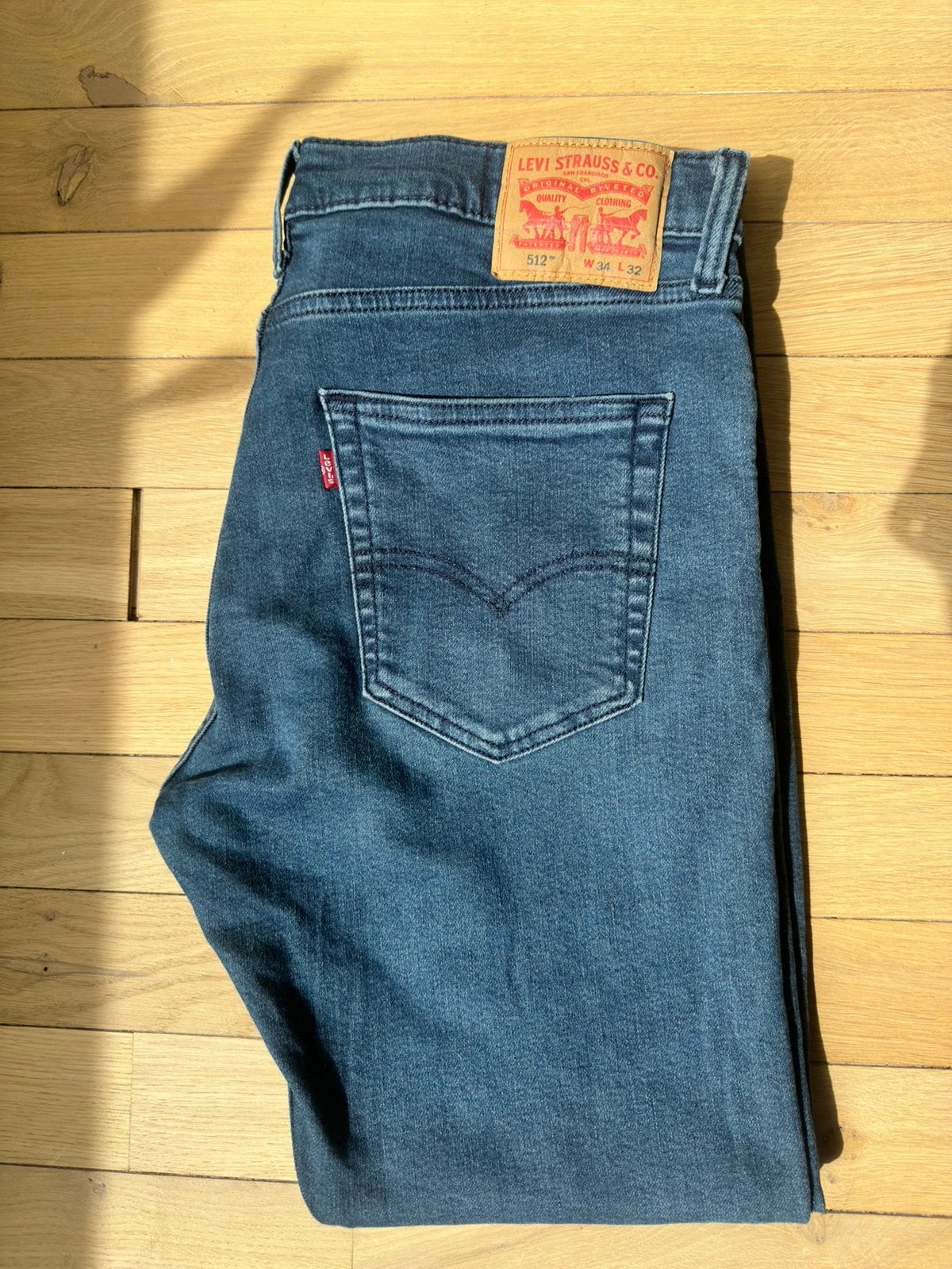 Levi's 512 Slim Taper Jeans W34 L32, Ophalen of Verzenden, Gedragen, Blauw, W33 - W34 (confectie 48/50)