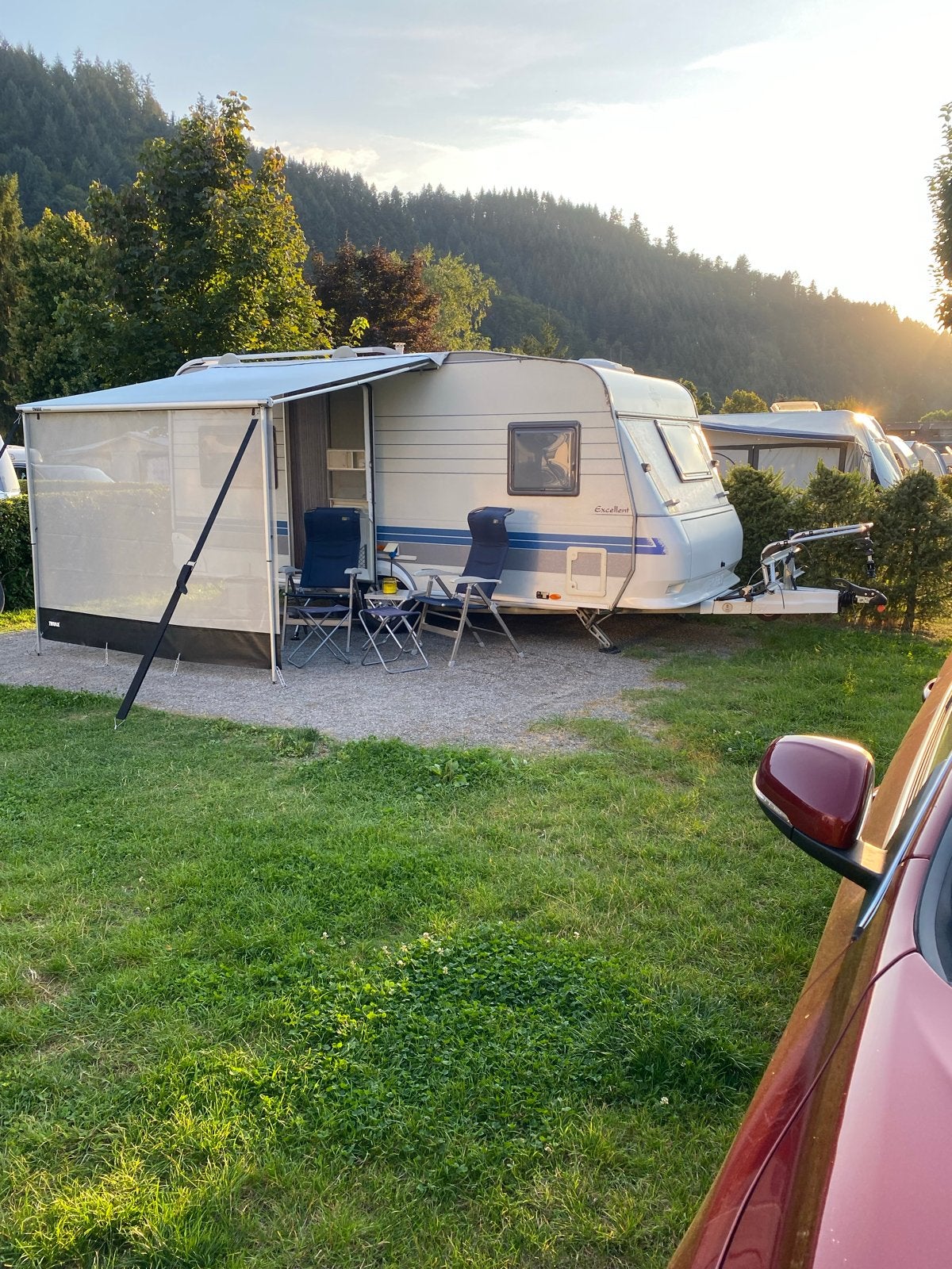 Thule Omnistor zakluifel 1200 2.60m met zijwand en sunblocke, Ophalen, Gebruikt, Thule