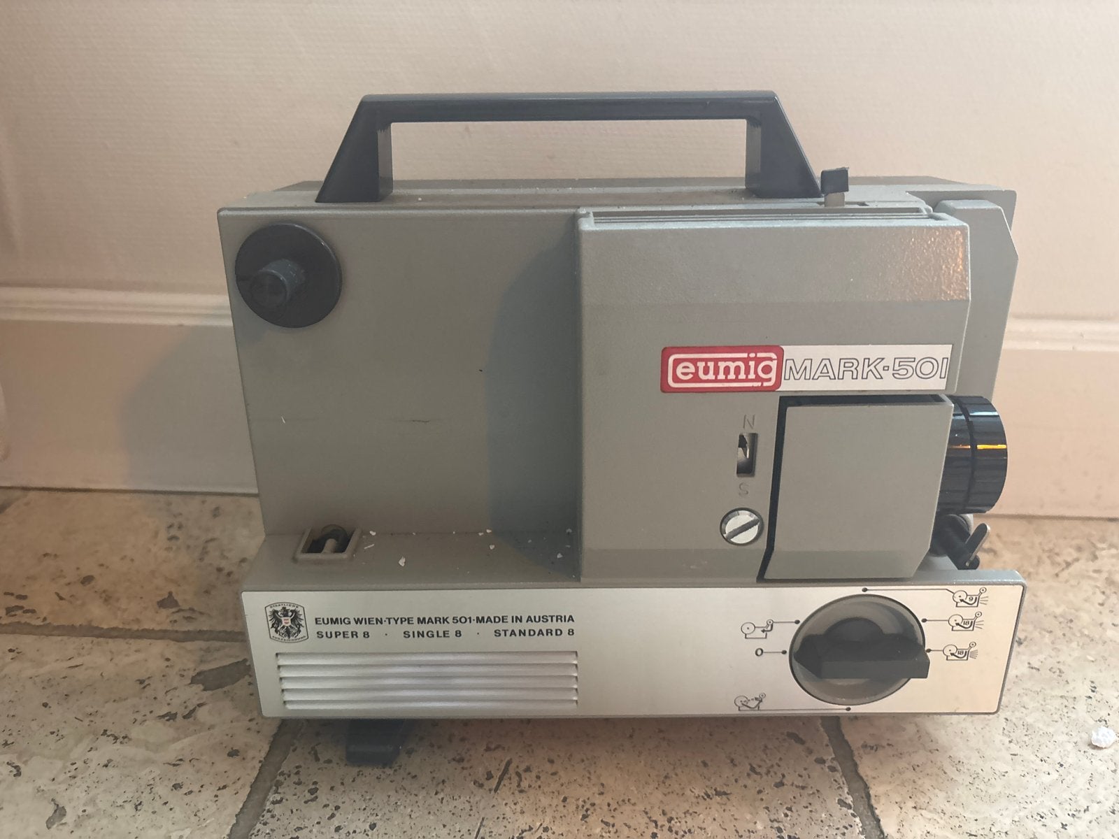 Eumig Mark 501 Super 8 filmprojector met handleiding, Verzenden, Gebruikt