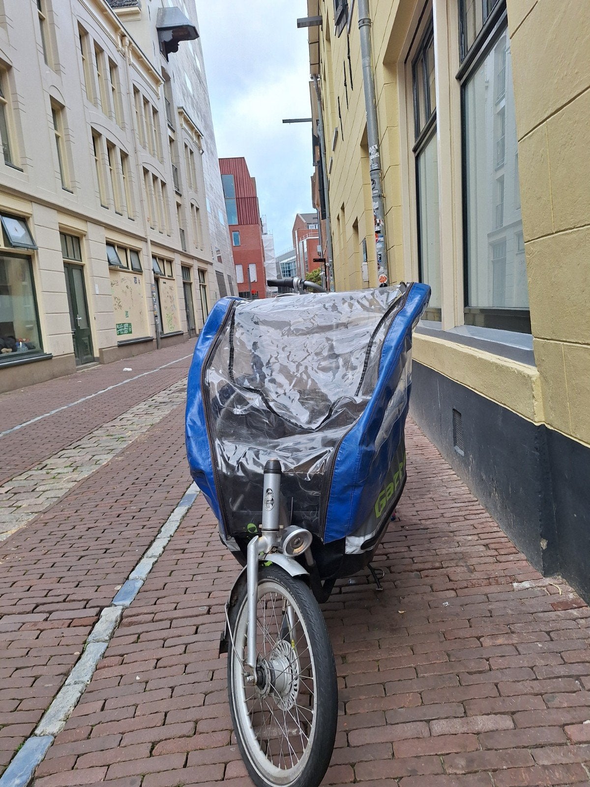 Gazelle Cabby bakfiets, niet elektrisch, 7 versn. + regenkap, Ophalen, Gebruikt, Gazelle, Huif