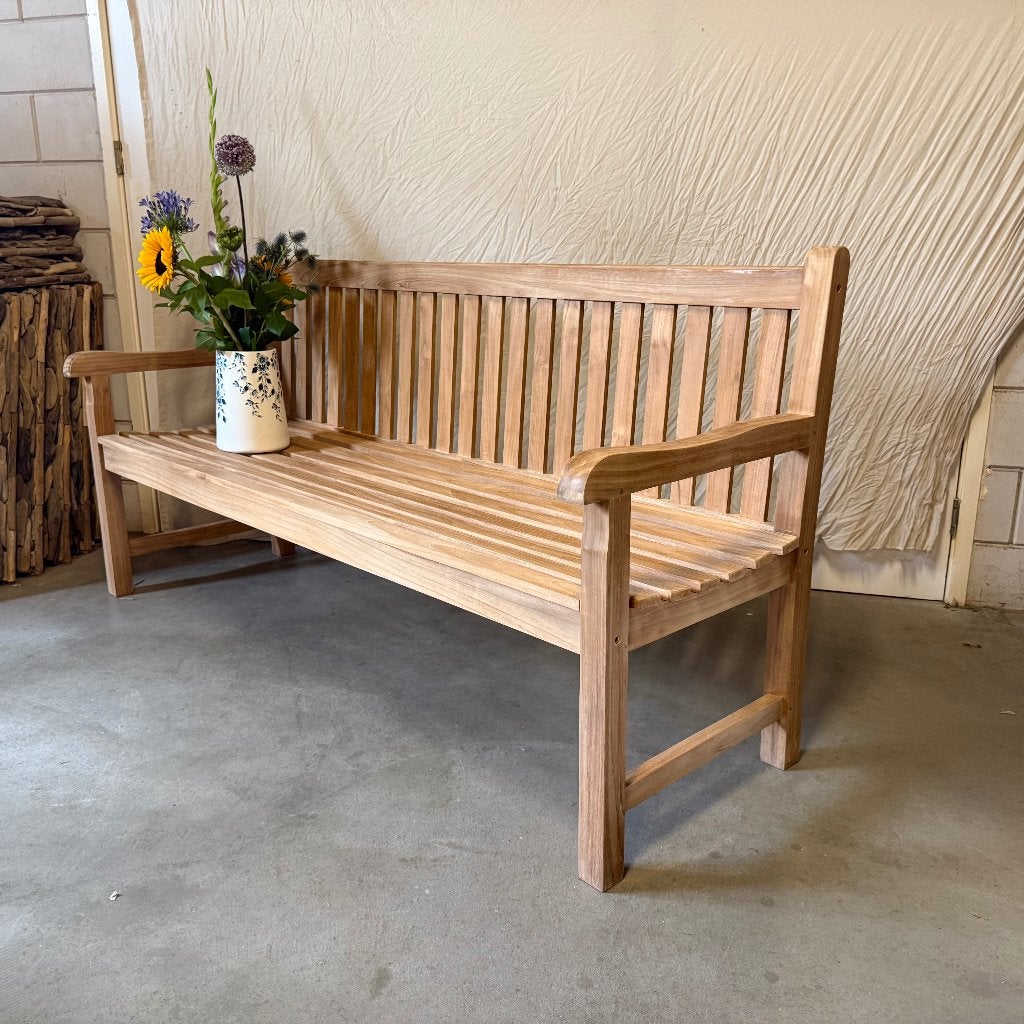 houten tuinbank teak- 180 cm breed - Gratis bezorgd, TTM Wonen, Meubels – (Perzische) Tapijten en Woonaccessoires, Taag 63, 2491 CS, Den Haag (Forepark)