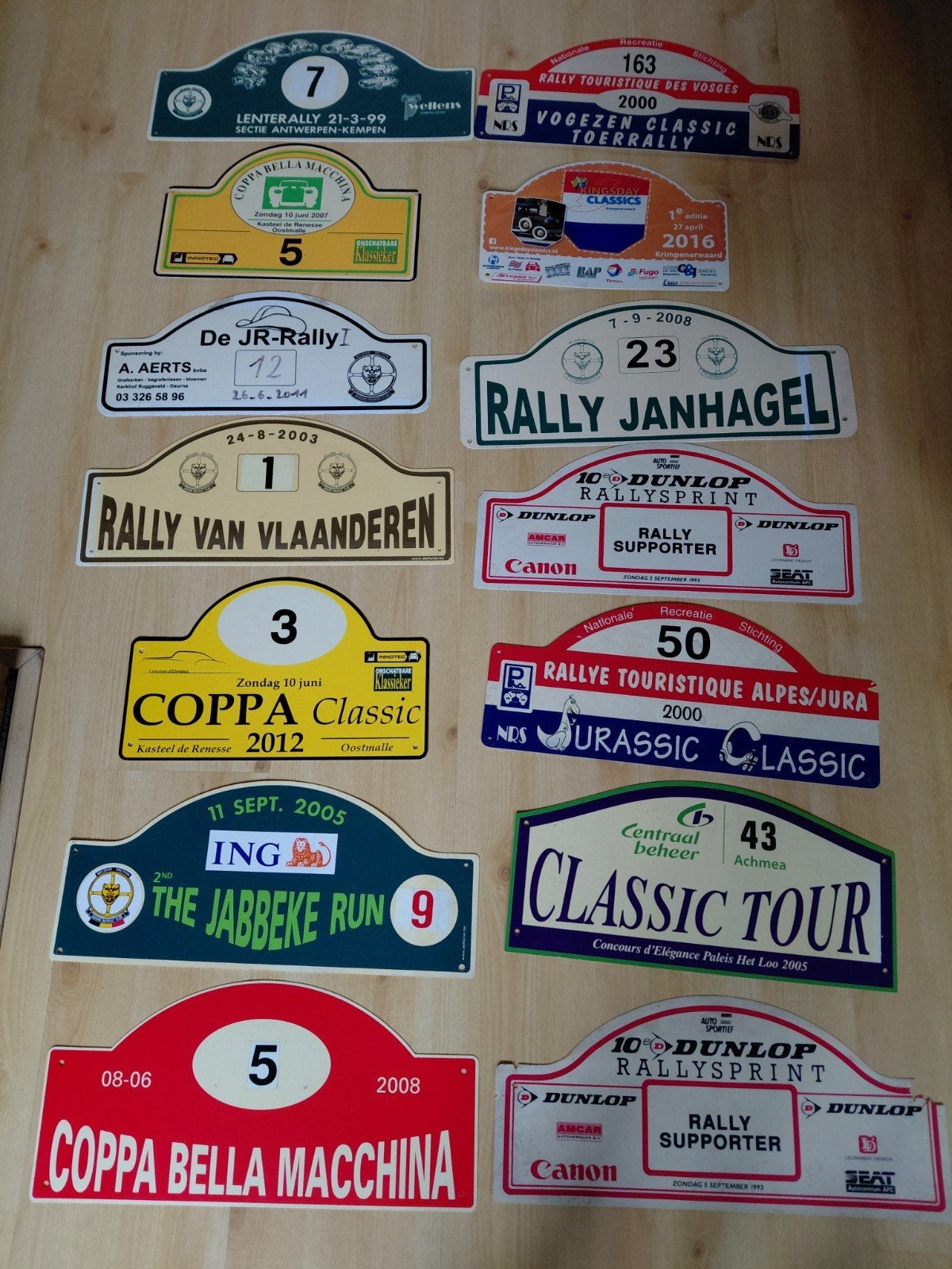 Rallyborden, vintage, Ophalen of Verzenden
