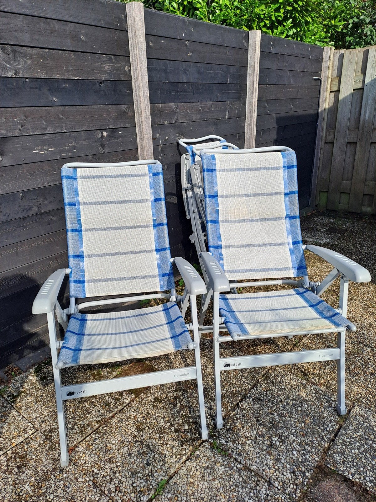 Dukdalf Campingstoelen - Aluminium, verstelbaar (4 stuks), Ophalen, Gebruikt, Campingstoel