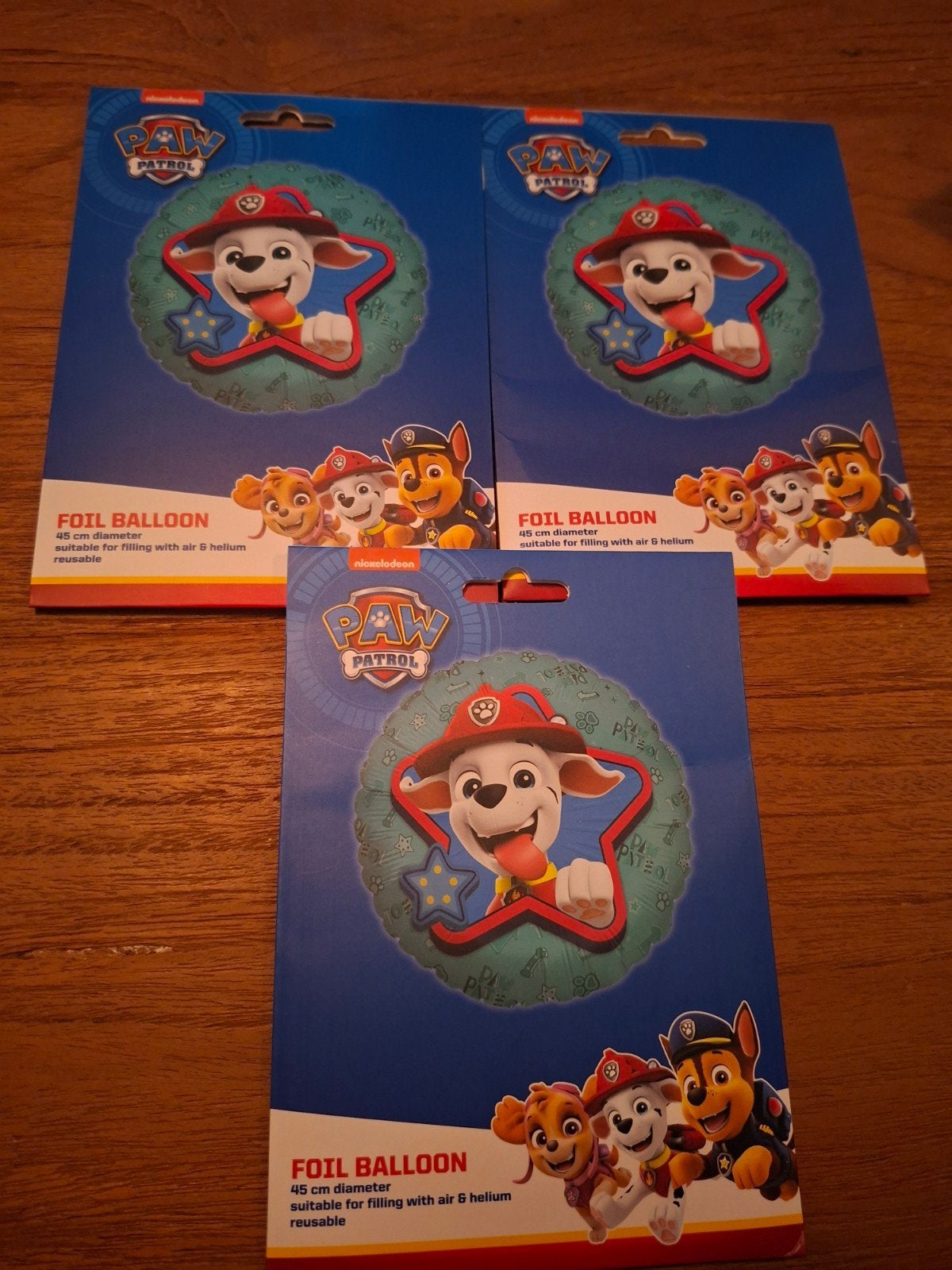 3 Nieuwe Paw Patrol Folie Ballonnen - Ongeopend, Ophalen of Verzenden, Nieuw, Versiering, Verjaardag
