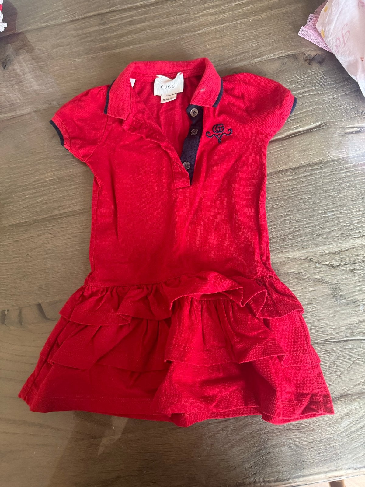 Gucci rood jurkje voor baby (24 maanden), Ophalen of Verzenden, Zo goed als nieuw, Meisje