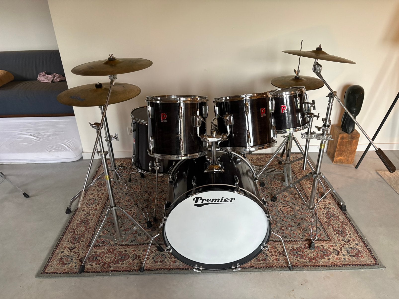 Zeer mooie 1980 Premier drumstel 6 delig! Gelakte ketels, Ophalen, Zo goed als nieuw, Premier