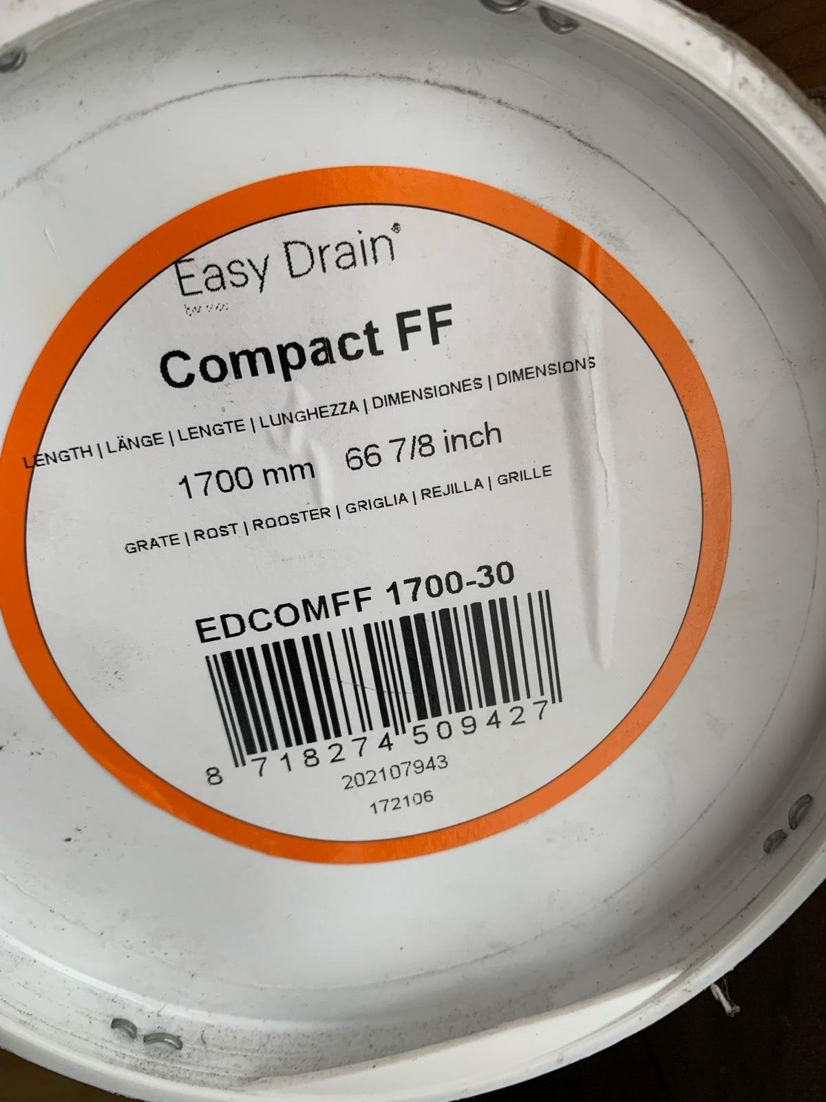 Easy Drain Compact FF 1700 mm Douchedrain - Nieuw in doos, Ophalen of Verzenden, Nieuw, Chroom, Douche