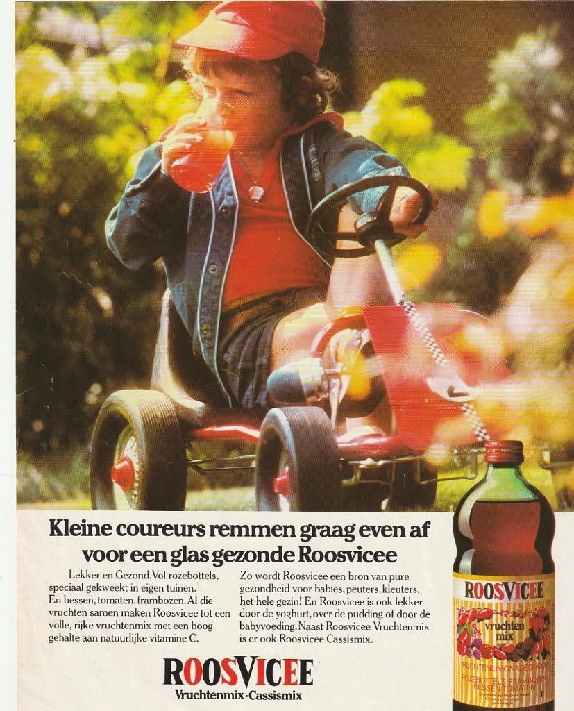 Retro reclame 1978 Roosvicee siroop jongetje op skelter, Verzenden, Overige typen