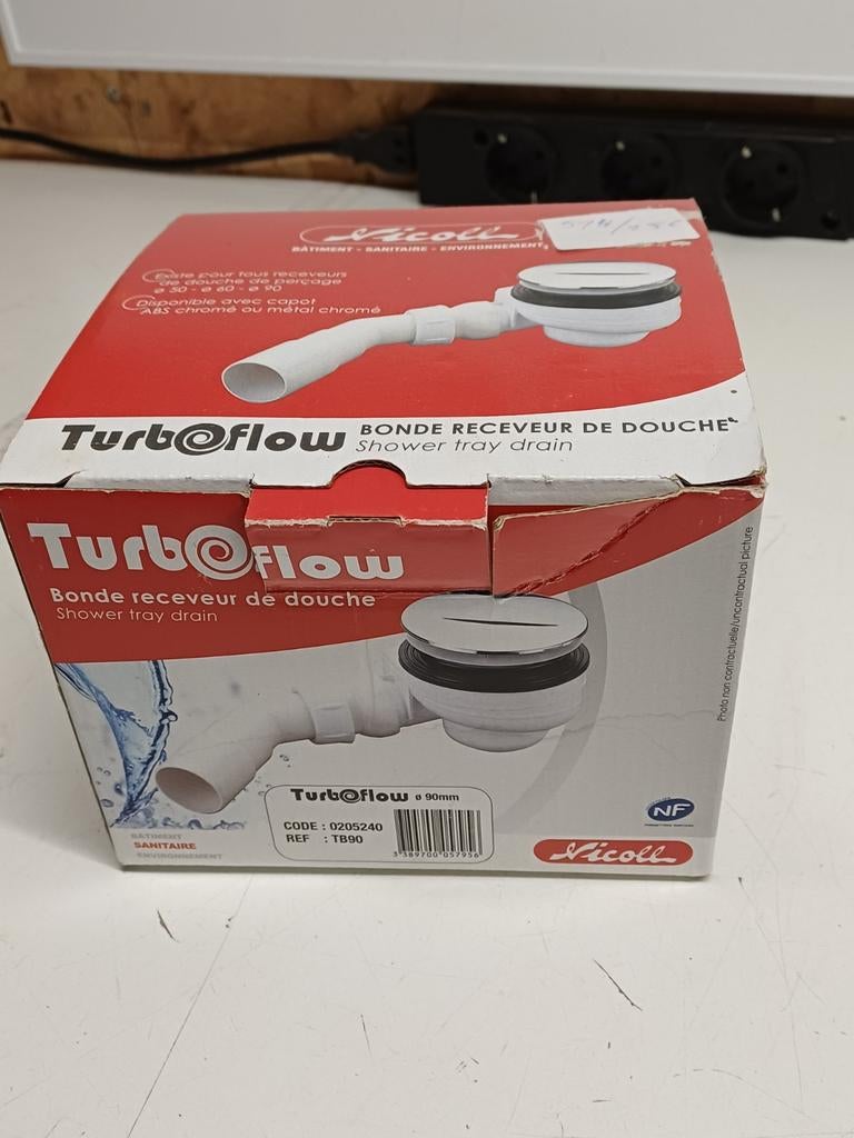 Turboflow 90mm douchebak sifon nieuw Chroom, Ophalen of Verzenden, Nieuw, Chroom, Douche