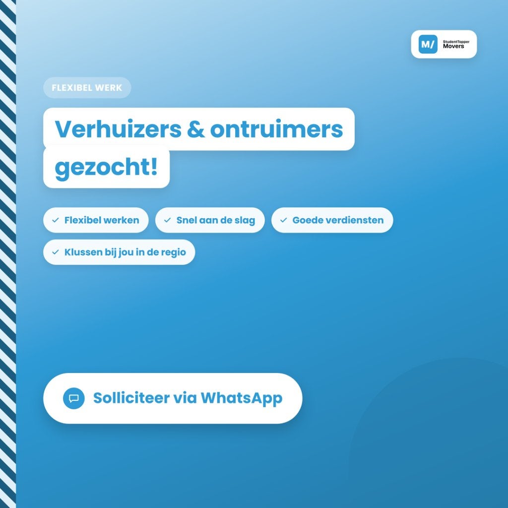 Verhuizers & ontruimers gezocht! (met en zonder ervaring), Vacatures, 33 - 40 uur, LBO / VMBO, Starter, Freelance of Uitzendbasis