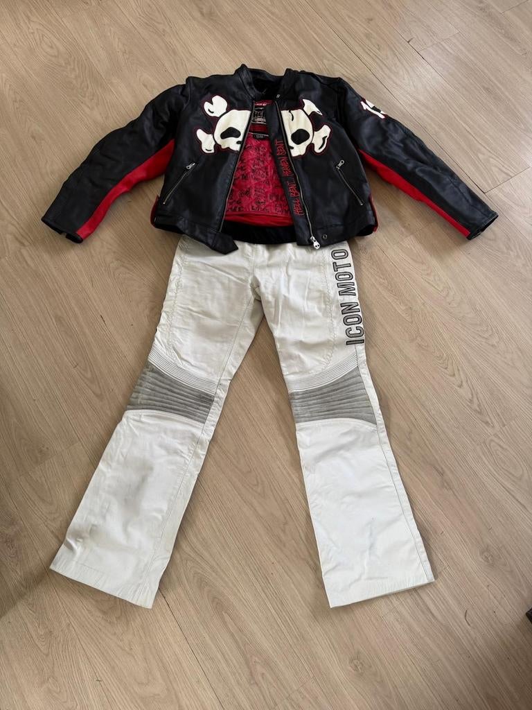 Bijna nieuw leren dames motor jas en broek, Ophalen of Verzenden, Tweedehands, Dames
