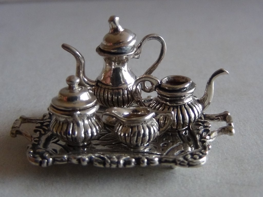Miniatuur zilver FH5 5-dl koffie-theeset zilveren miniaturen, Verzenden, Zilver