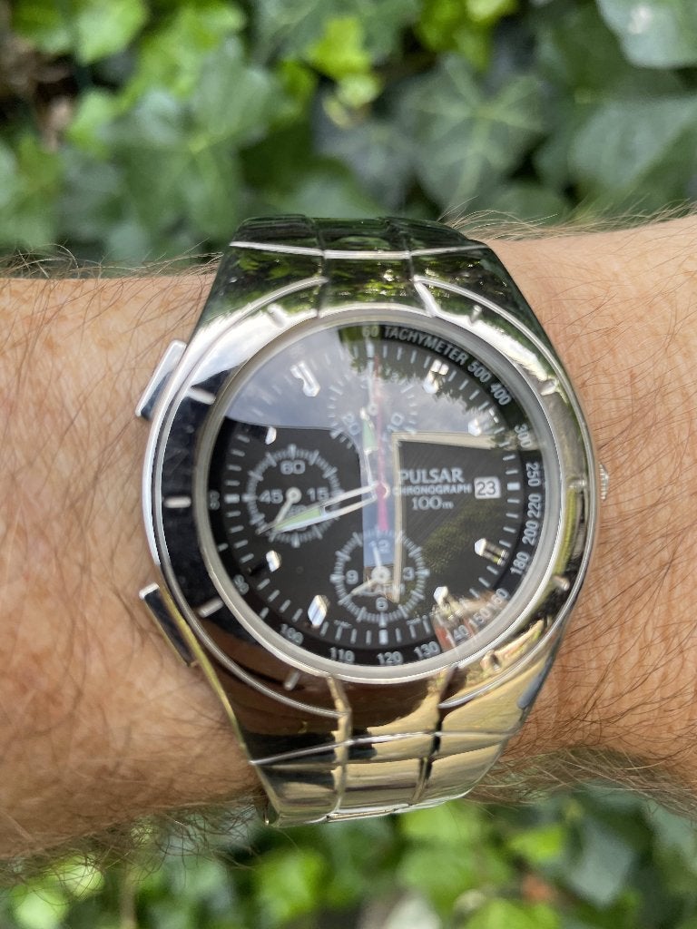 Vintage Pulsar Y182-7080 Chronograaf Herenhorloge 1991, Sieraden, Tassen en Uiterlijk, Horloges | Antiek, Polshorloge, Overige merken