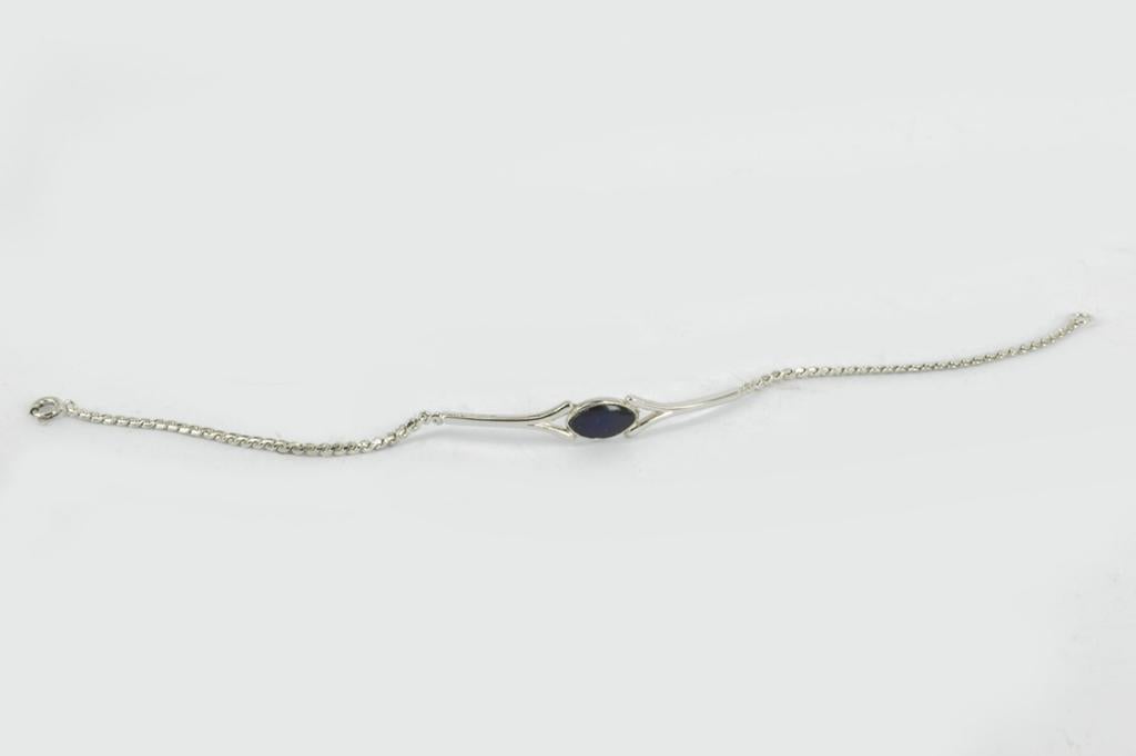 ZILVEREN ARMBAND MET ZWARTE ONYX STEEN, Ophalen of Verzenden, Zwart, Zilver
