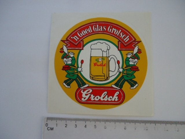 sticker oud Grolsch bier strip lager beer pils retro groenlo, Verzenden, Zo goed als nieuw, Bedrijf of Vereniging