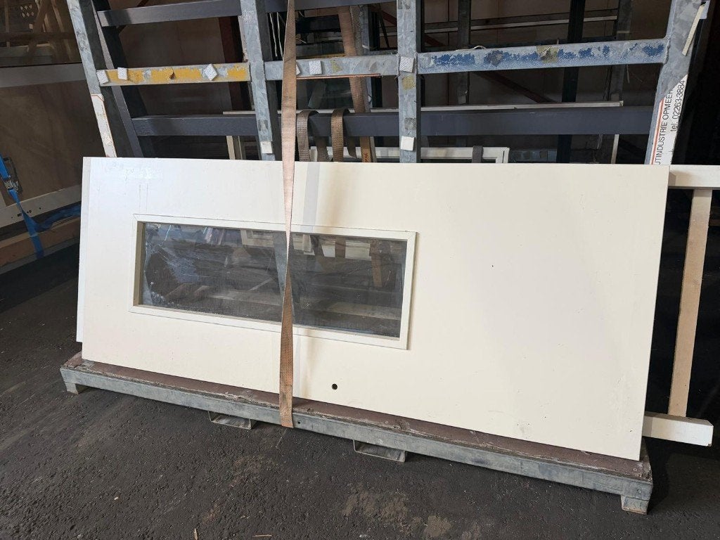 Deur met kijk venster, Ophalen, 80 tot 100 cm, 215 cm of meer, Hout