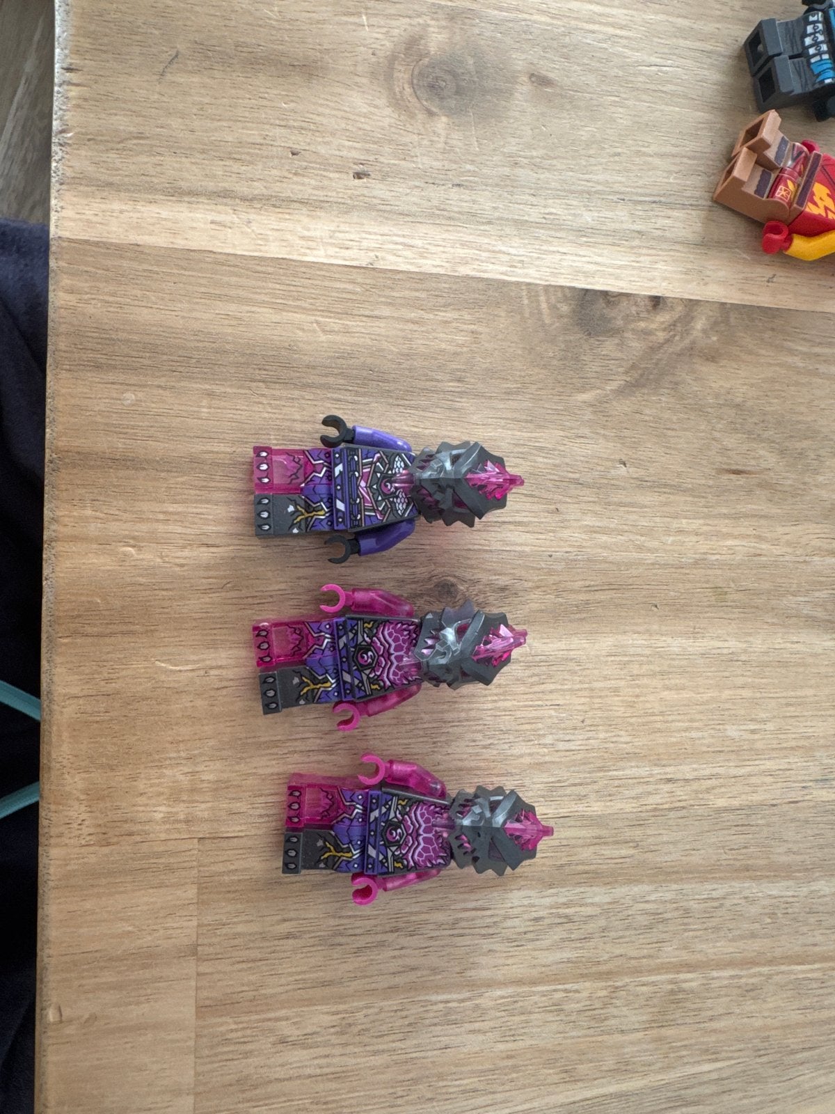 3x LEGO Ninjago Overlord minifigure (paars/roze), Ophalen of Verzenden, Gebruikt, Overige merken