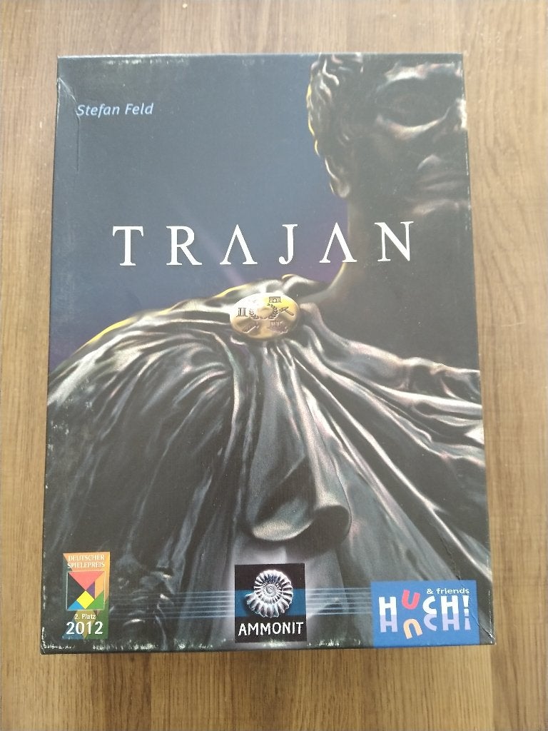 Trajan bordspel - Strategisch bordspel van Stefan Feld, Een of twee spelers, Ophalen of Verzenden, Zo goed als nieuw, Ammonit / Huch! & Friends