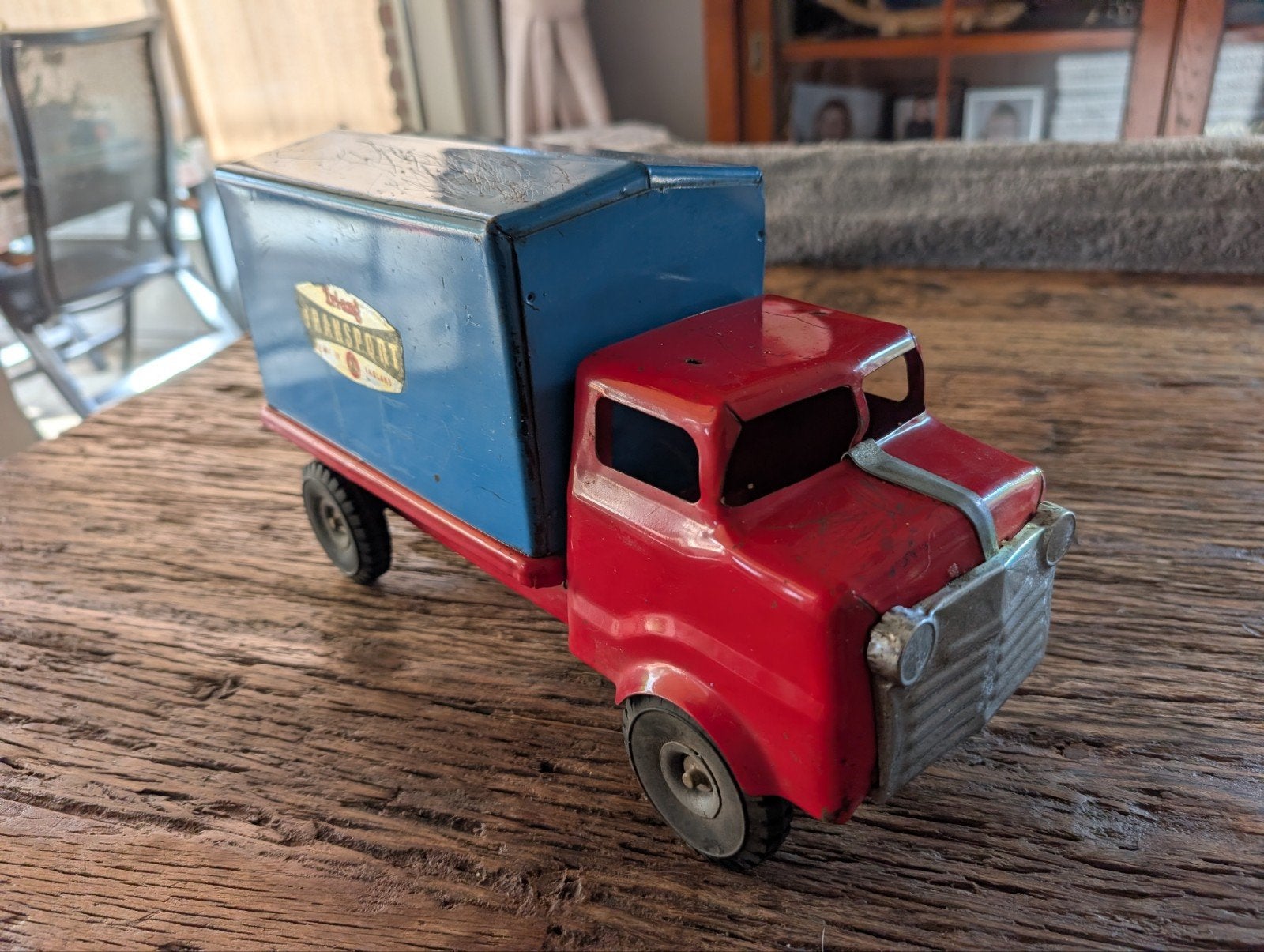 Vintage Blikken Triang Transport Auto Jaren '50/'60, Ophalen of Verzenden, Gebruikt
