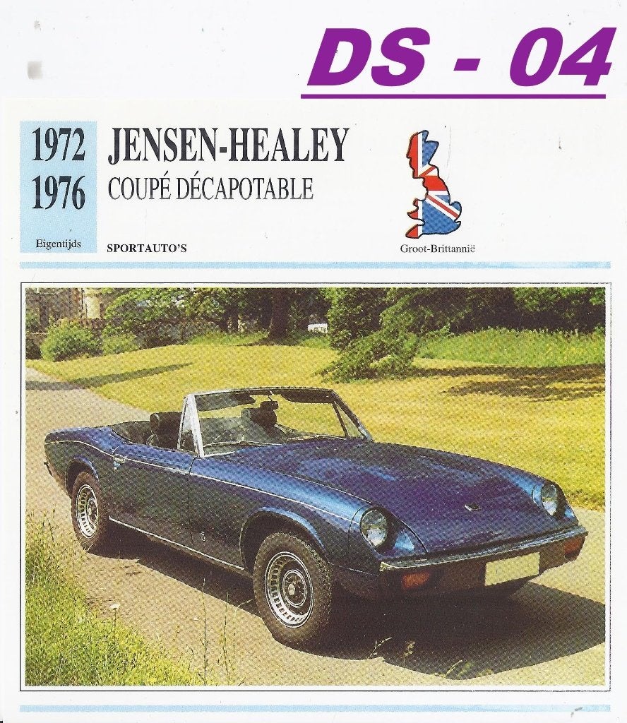 Autokaart jensen healey coupe decapotable ( 1972 - 1976), Ophalen of Verzenden, Zo goed als nieuw, Auto's