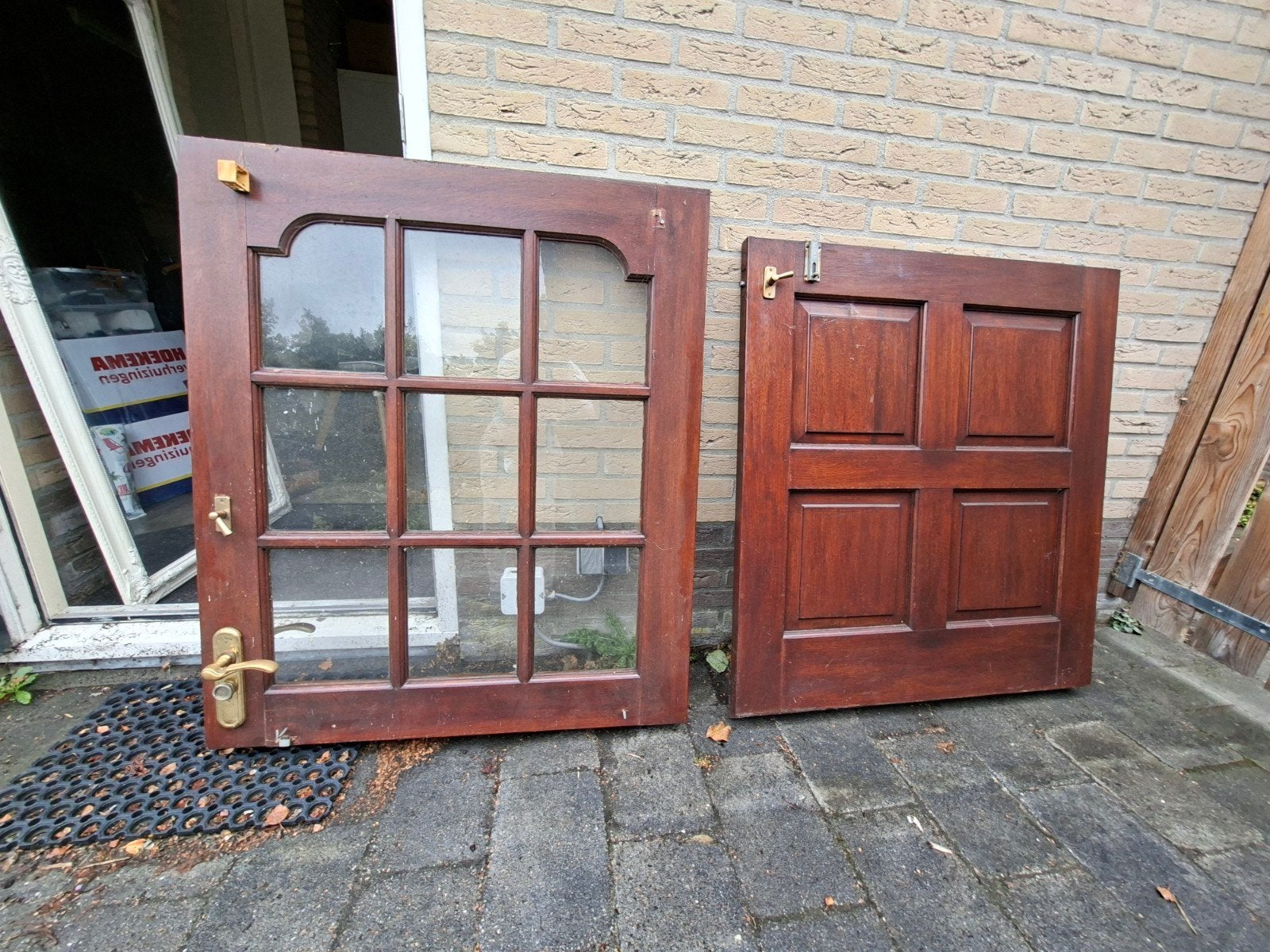 Hardhouten tweedelige boerendeur buitendeur (meranti) 210x93, Doe-het-zelf en Verbouw, Ophalen, Gebruikt, 80 tot 100 cm, Buitendeur