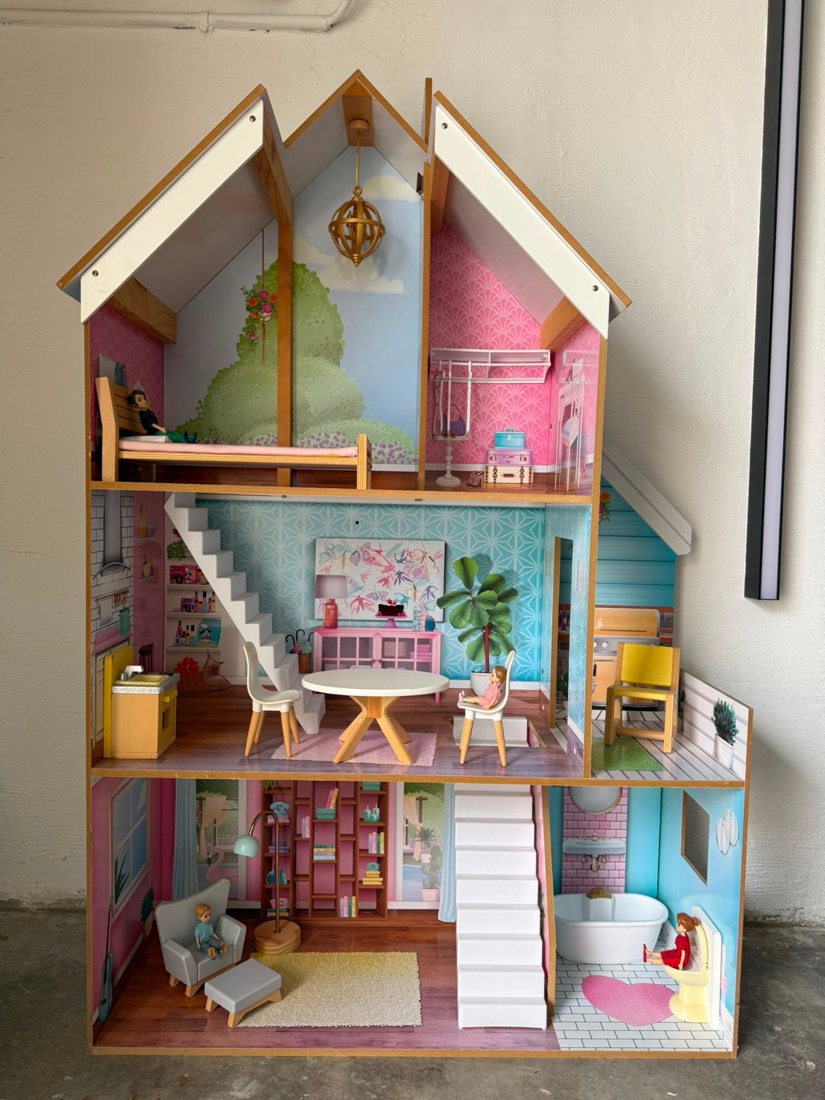 Kidkraft Zoey Poppenhuis 126 cm hoog - Compleet met meubels, Ophalen, Gebruikt, Poppenhuis