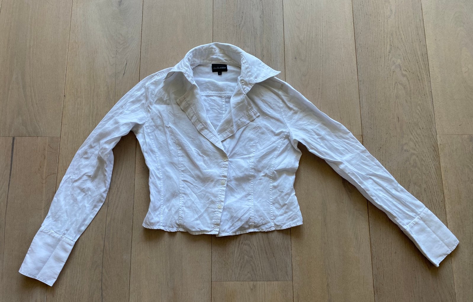Claudia strater 38 linnen, Kleding | Dames, Blouses en Tunieken, Ophalen of Verzenden, Zo goed als nieuw, Maat 38/40 (M), Wit