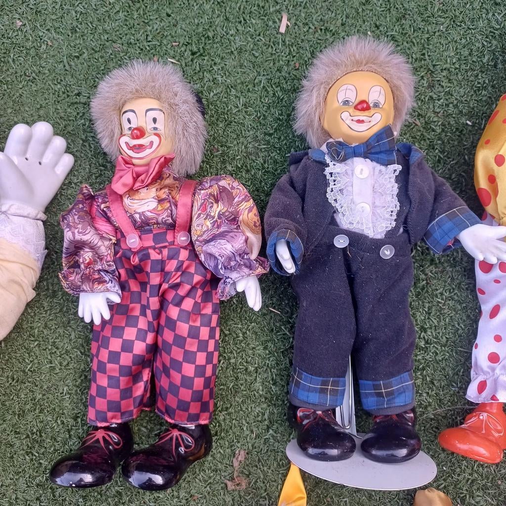 Verzameling porseleinen clown poppen, Verzamelen, Poppen, Ophalen of Verzenden, Gebruikt, Pop